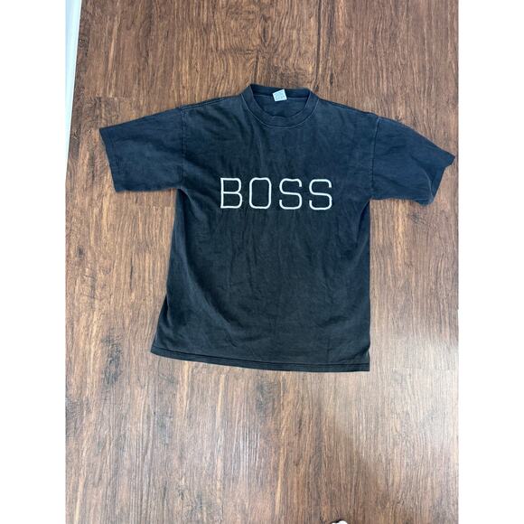 BOSS Vintage Black Mens T Shirt Extra Large USA - Picture 1 of 4